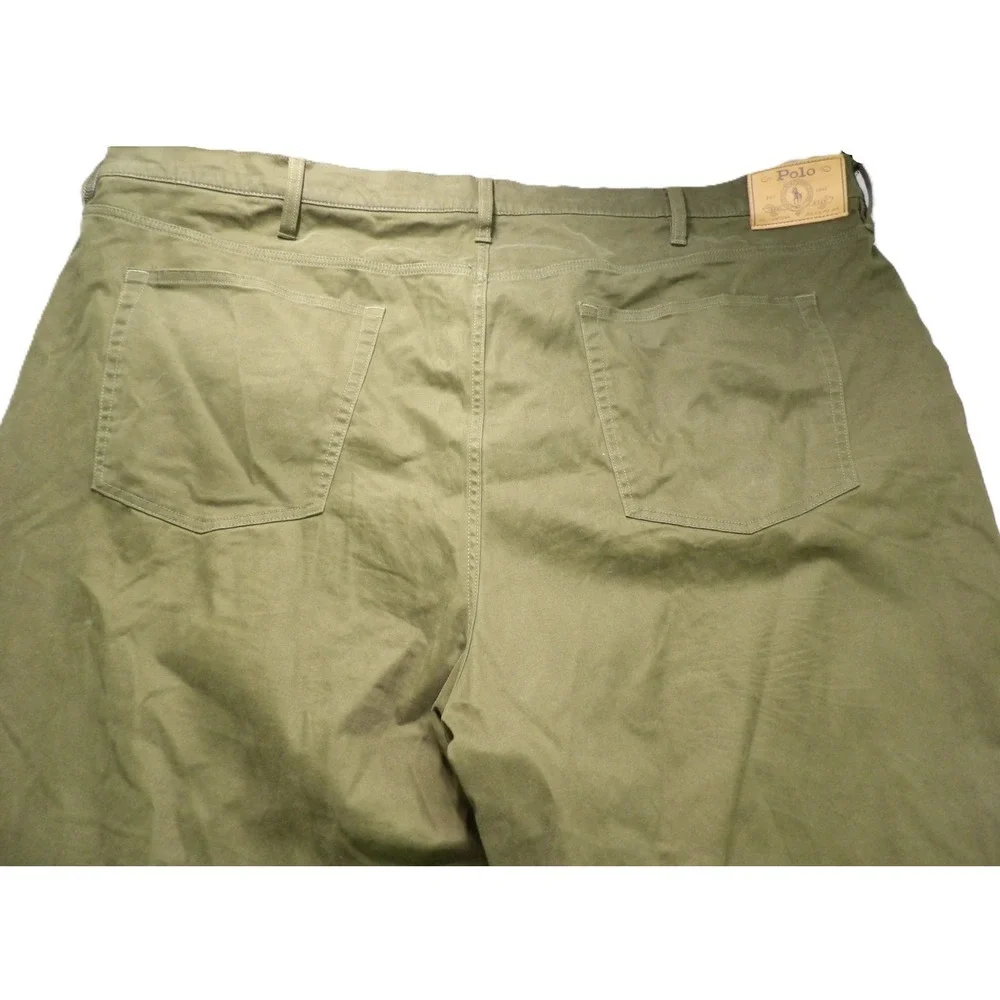 Polo Ralph Lauren Pants Men 50B Classic Fit Chino Olive Green Cotton Stretch Big